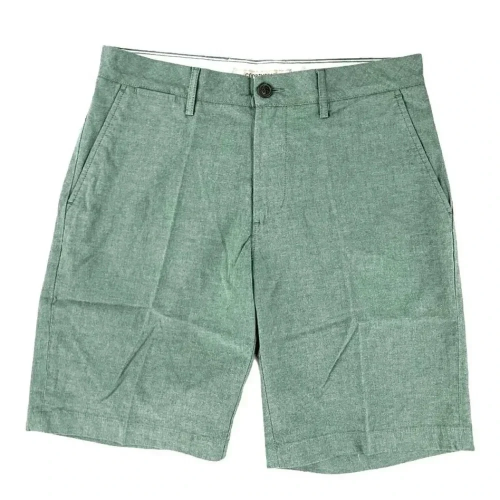 GoodthReads Olive Green Stretch Flat Front Size 30 Men's Short - Picture 4 of 12
